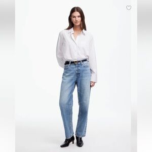 Madewell Darted Barrel Jeans in Dobbins Wash T25